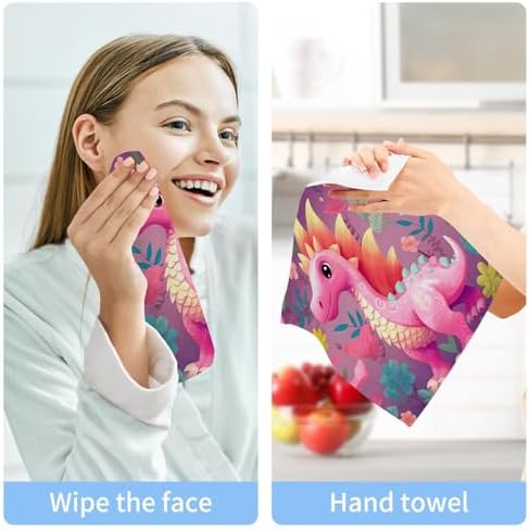 Dinosaur-Shaped Soft Washcloth Set for Babies Reusable 12x12