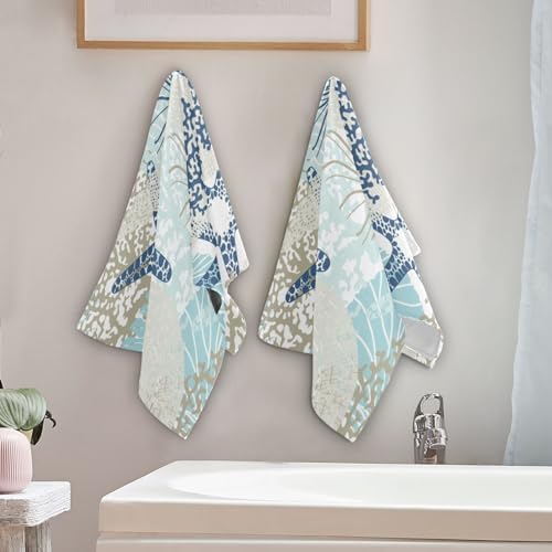 Kenadvi Nautical Hand Towels Set - 2 x 14 x 28