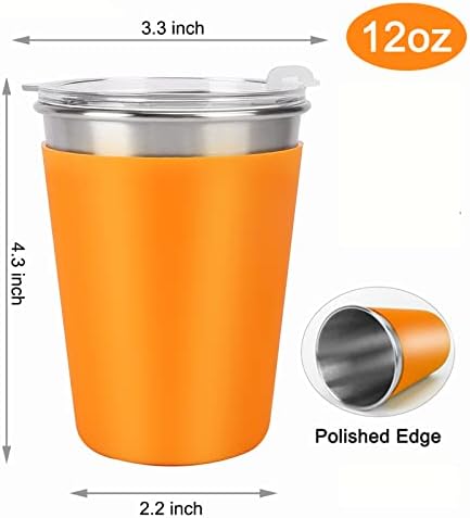 Sturdy 5-Piece Stainless Steel Cups with Lid
