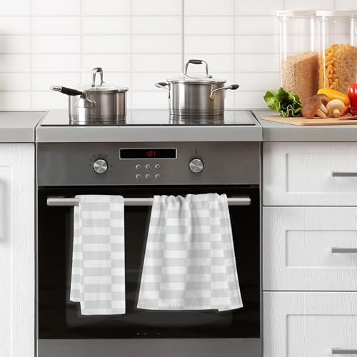 Stylish Plaid Bath Towels Set 2 x 16x28in Soft Durable
