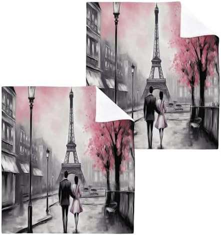 Eiffel Tower Washcloths Soft Reusable Face Towels for Home Travel