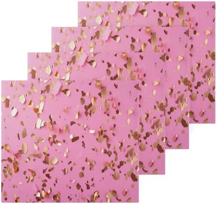 Rose Gold Fireworks Washcloth Set Soft Reusable Absorbent 12x12