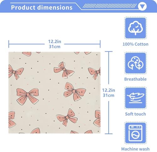 Light Pink Bow Washcloth Set