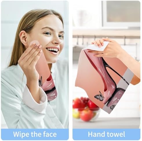 FJDENG 2-Piece High Heel Washcloths for Bathroom Gym More
