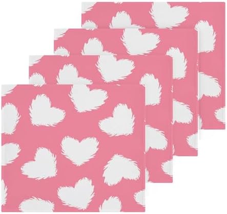 Xigua White Heart Washcloths Set of 2 12x12 Inch