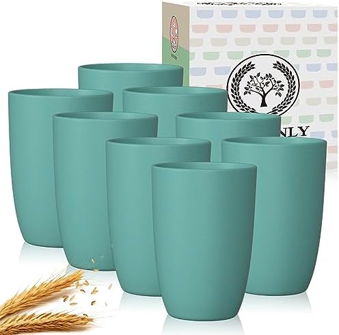 Homienly Wheat Straw Cups - 8-Piece Reusable Glassware