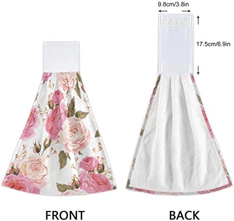 2-Piece Pink Rose Hand Towels