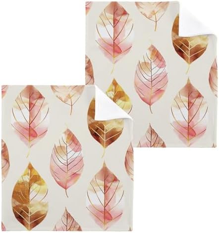 Xigua Leaves Washcloth Set for Fast Drying Effective Cleaning 2-12 x12inch
