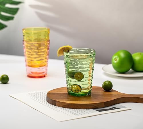 ZAINCA 14-Ounce Acrylic Tumblers Set of 6 Green