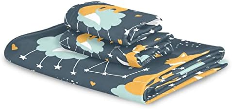 DOMIKING Adorably Perfect Cute Fox Bath Towels Set