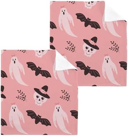 Xigua Halloween Boo Washcloths Set of 2 12x12 Inch