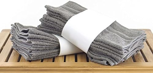 24 Set Eco Cotton Washcloths Cam Border Gray