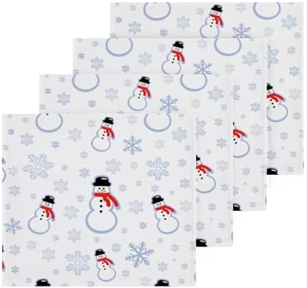 Christmas Snowman Washcloths 2 Pack Soft Absorbent Cotton Face Towels