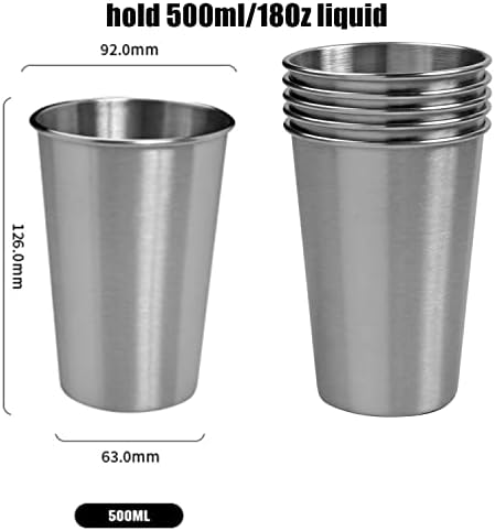 Stainless Steel Cups 18oz Set 5Pcs