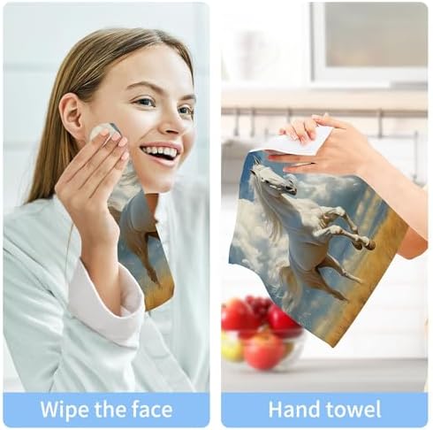 Horseback Riding Fast Drying Washcloths for Bathroom Spa and Kitchen