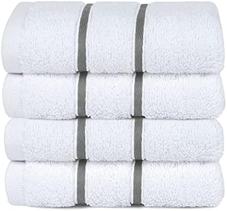 Dorlion 4 Pack Light Gray Washcloths