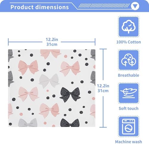 Xigua Bows Washcloths Set of 2 12x12 Inch
