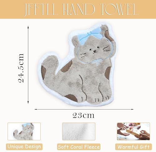 JFFTLL Coquette Blue Bow Cat Hand Towels