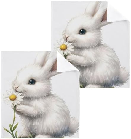 Kigai Bunny with Daisy 2 Pack Washcloths 1
