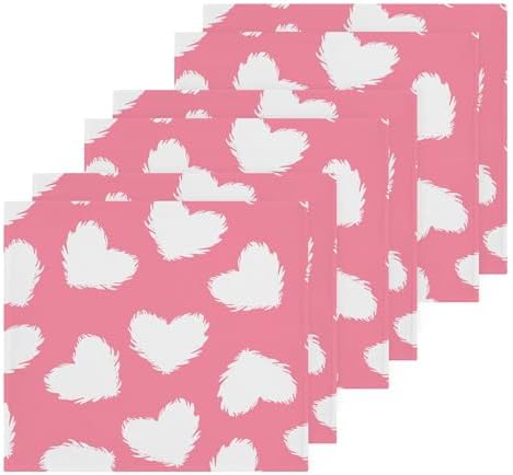 Xigua White Heart Washcloths Set of 2 12x12 Inch