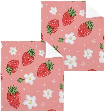 YETTASBIN Strawberry Washcloths 2 Pack 1