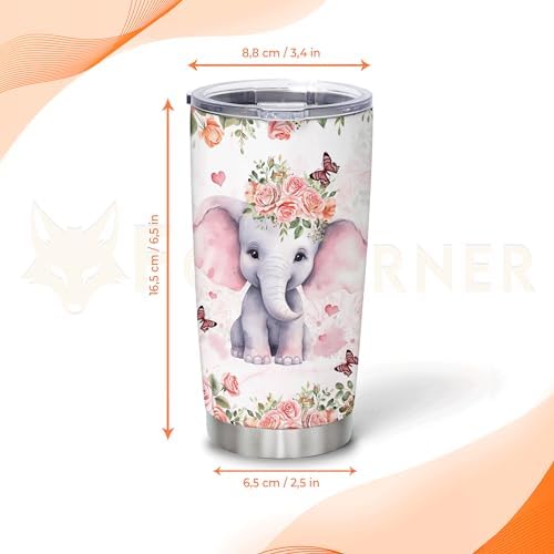 Personalized Elephant Tumbler Custom Design Gift for Kids and Adults