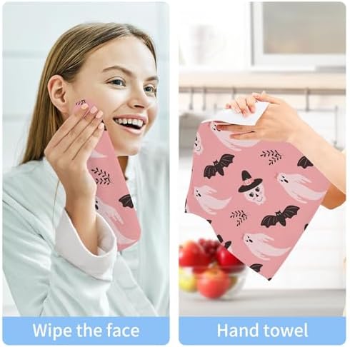 Xigua Halloween Boo Washcloths Set of 2 12x12 Inch