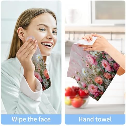 Yettasbin Peony Flower Washcloths 2 Pack