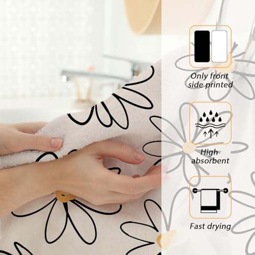 Double-Soft Daisy Floral Bath Towels for Home Gym