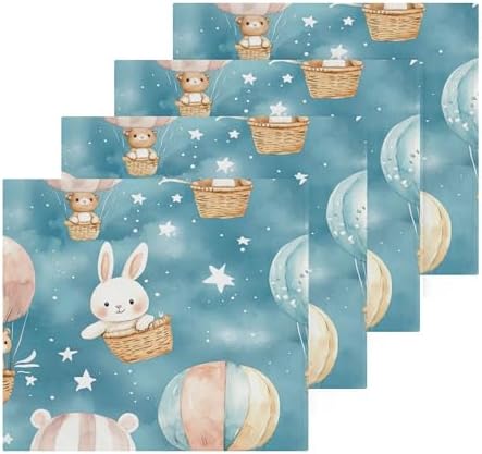 Quick-Drying 12x12 Absorbent Washcloth with Bear Ideal for Home Travel