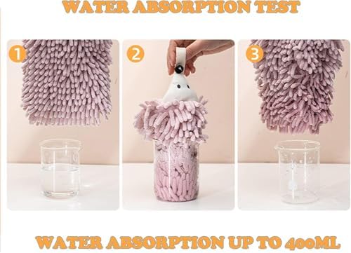 Chenille Hand Towels for Bathroom Kitchen Bedroom Cute Hedgehog Design 2 Packs