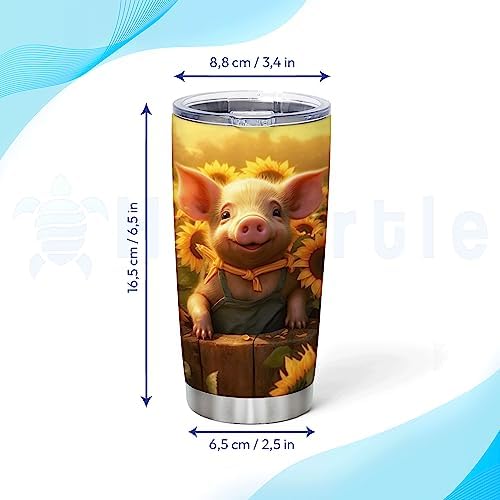 Hyturtle Personalized Pigs with Sunflowers Tumbler