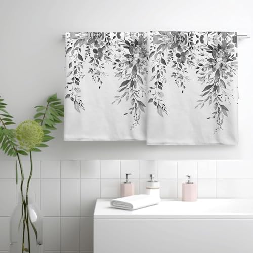 2-Pack Eucalyptus Microfiber Hand Towels Soft Absorbent for Home Travel