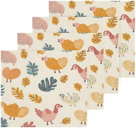 Fast-Drying Machine Washable 12x12 Washcloth Set Cute Turkey Eco-Friendly