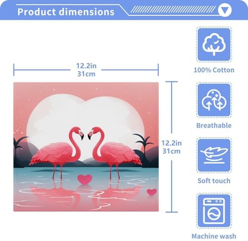 YETTASBIN Flamingo Washcloths 2 Pack Soft Cotton Face Towels 1