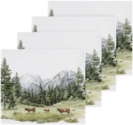 Green Trees and Pines Washcloth Set - Eco-Friendly Absorbent Durable