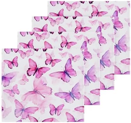 YETTASBIN Butterfly Washcloths 2-Pack Soft Absorbent Cotton Baby Face Towels