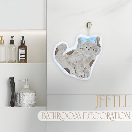 JFFTLL Coquette Blue Bow Cat Hand Towels