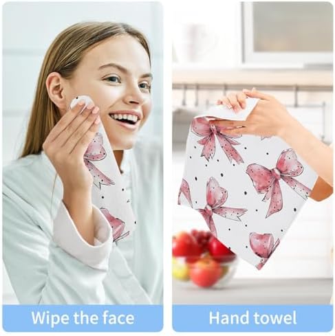 Perfectly Soft and Absorbent Pink Bow Washcloths