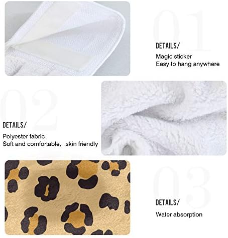 Stylish Leopard Skin Hand Towels for Bathroom Home Fast Drying Durable