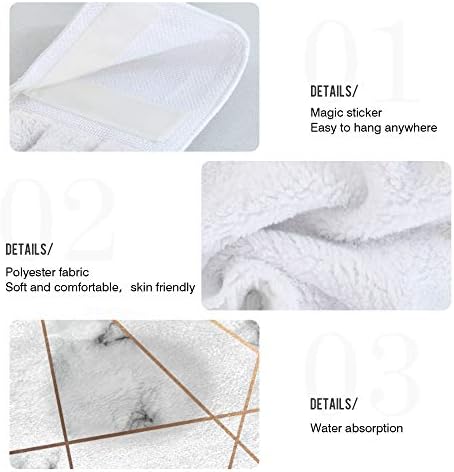 Aslsiy Black and White Marble Hanging Kitchen Towels