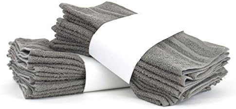 24 Set Eco Cotton Washcloths Cam Border Gray