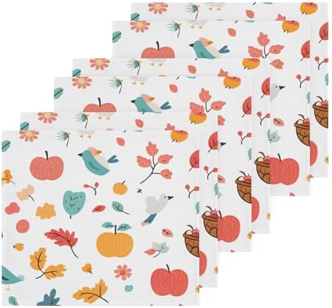 Machine Washable Autumn xigua Washcloth Set - Soft Absorbent Face Body Kitchen Toweels