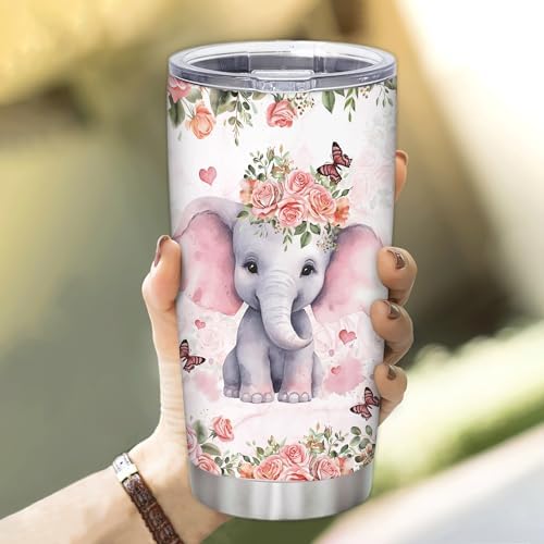 Personalized Elephant Tumbler Custom Design Gift for Kids and Adults