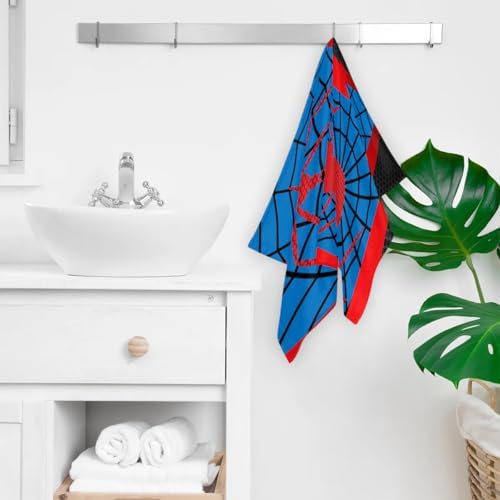 Kids Blue Spider Web Face Towels