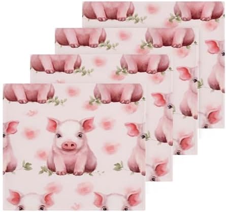 Pink Pig Washcloth 2-Pack Soft Reusable Fingertip Face Towels