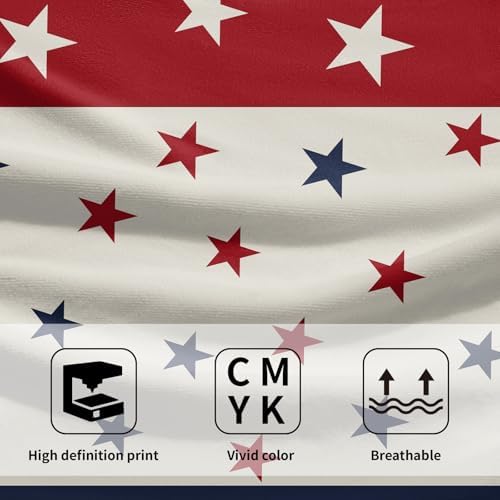 Patriotic Blue Red White Stars Hand Towels for Independence Day