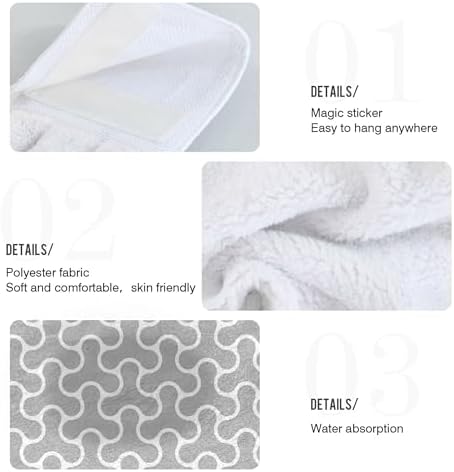 Aslsiy Grey Square Hand Towel Set of 2 for Kitchen and Bath