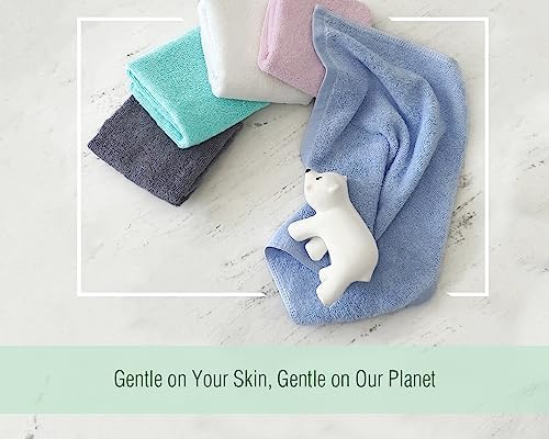 12-Piece Washcloth Set - Bamboo Cotton Blend 13x13 for Adults Kids