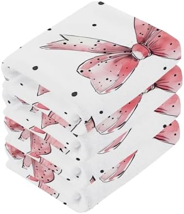 Perfectly Soft and Absorbent Pink Bow Washcloths